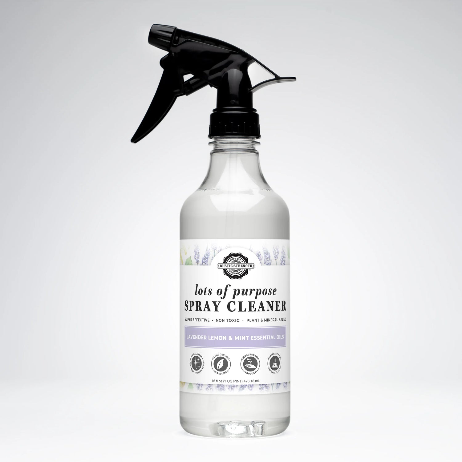 Rustic Strength Lots of Purpose Spray Cleaner | 16 oz Bottle - Lavender Lemon + Mint